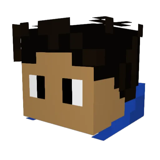 gamer64_exe Minecraft avatar head, 3D render
