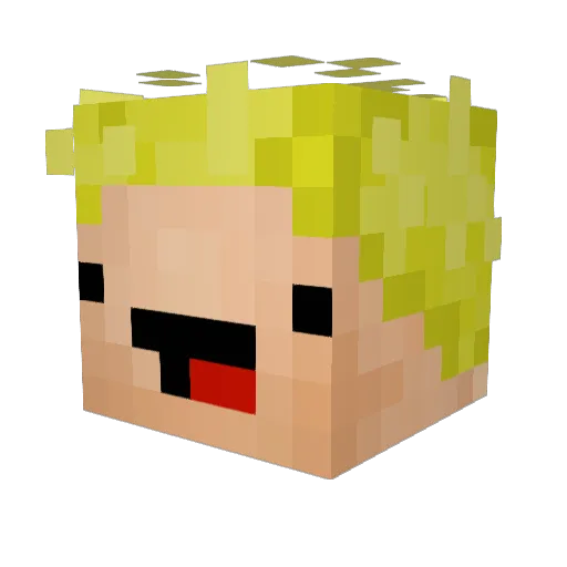 gamer_bread Minecraft avatar head, 3D render