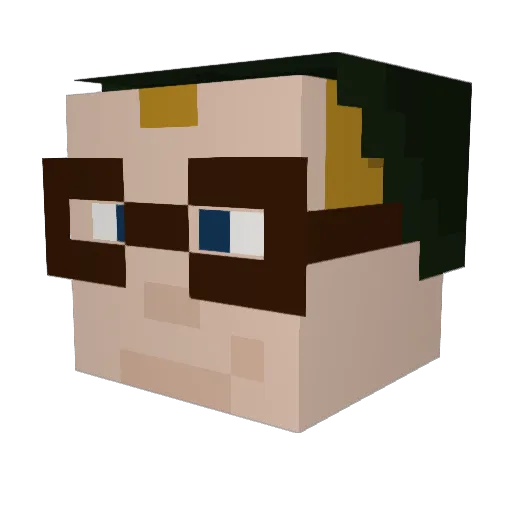 gamer_daddy Minecraft avatar head, 3D render