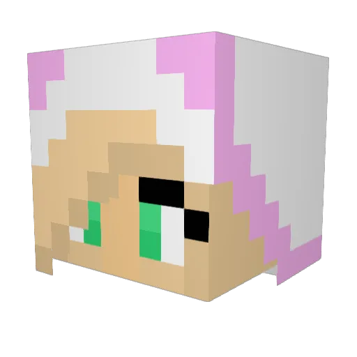 gamerloli Minecraft avatar head, 3D render