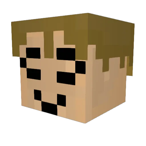 gamermastro Minecraft avatar head, 3D render