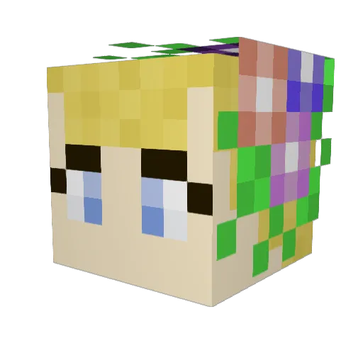 gamerrike Minecraft avatar head, 3D render