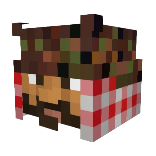 gamexas Minecraft avatar head, 3D render
