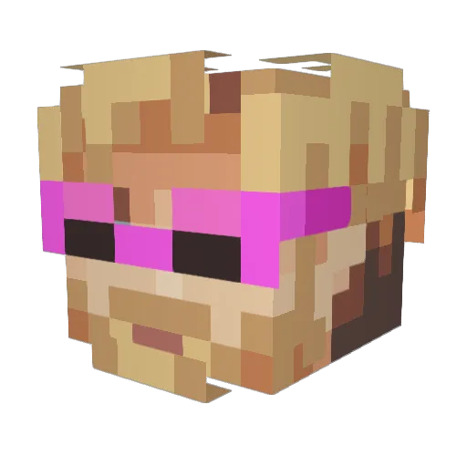 gamingunfinished Minecraft avatar head, 3D render
