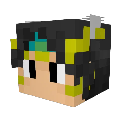 gamizu Minecraft avatar head, 3D render