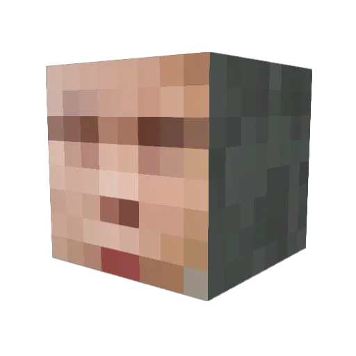 gamod1 Minecraft avatar head, 3D render