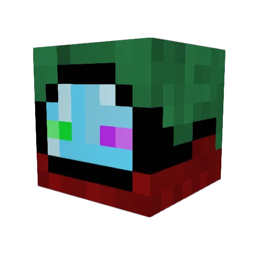 gamrf Minecraft avatar head, 3D render