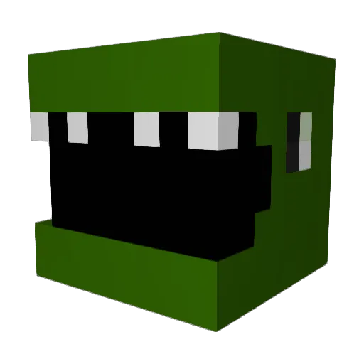 ganag Minecraft avatar head, 3D render