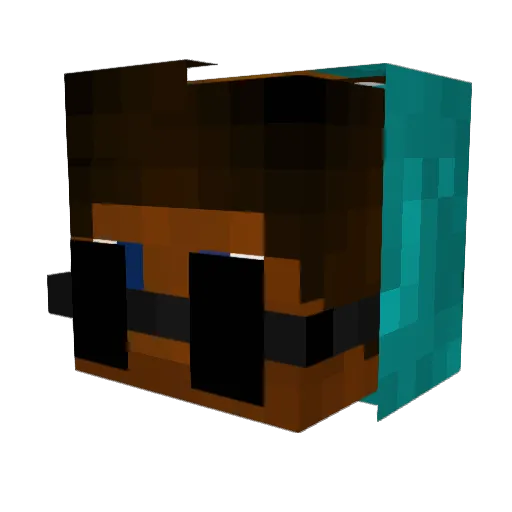 gandhji Minecraft avatar head, 3D render