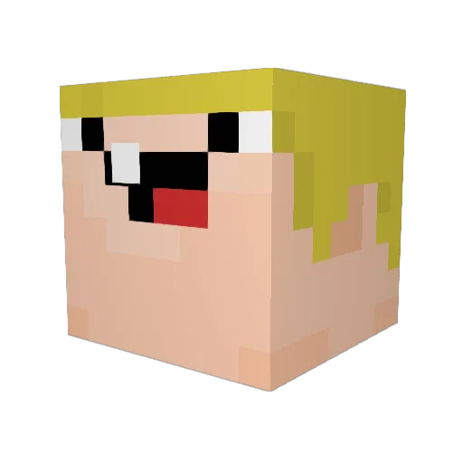 gankfather Minecraft avatar head, 3D render
