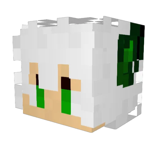 ganqwer Minecraft avatar head, 3D render