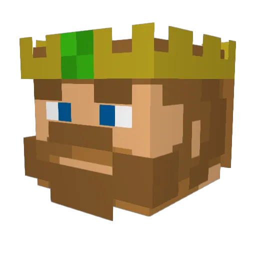 gantt Minecraft avatar head, 3D render