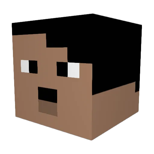 ganvesttop Minecraft avatar head, 3D render