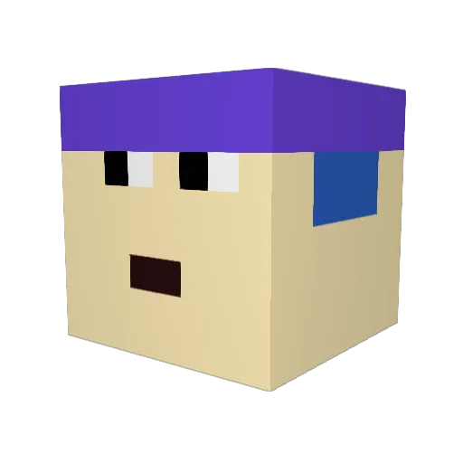 gaocun Minecraft avatar head, 3D render