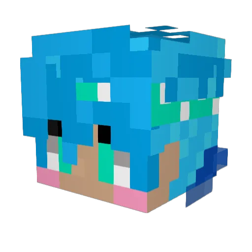 gaoxianzi Minecraft avatar head, 3D render