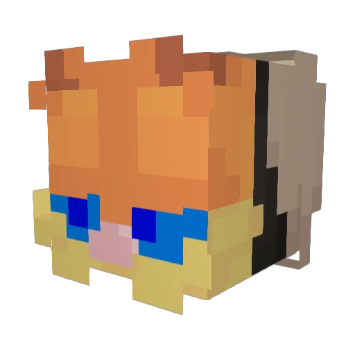 garf3llow Minecraft avatar head, 3D render