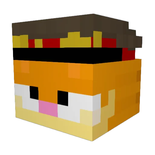 garfcat Minecraft avatar head, 3D render