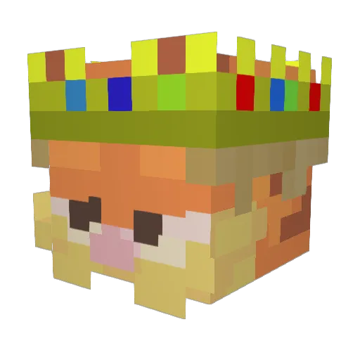 garffild Minecraft avatar head, 3D render