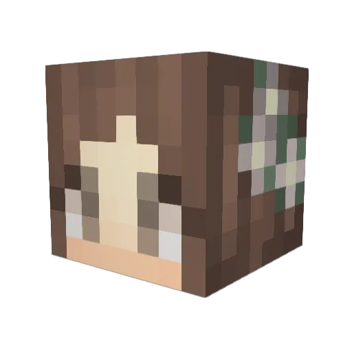 garpield Minecraft avatar head, 3D render