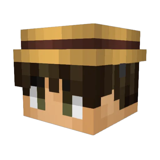gato_mistico Minecraft avatar head, 3D render