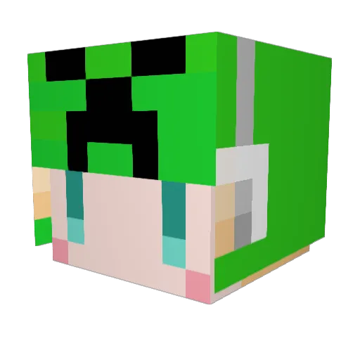 gatomuzu Minecraft avatar head, 3D render