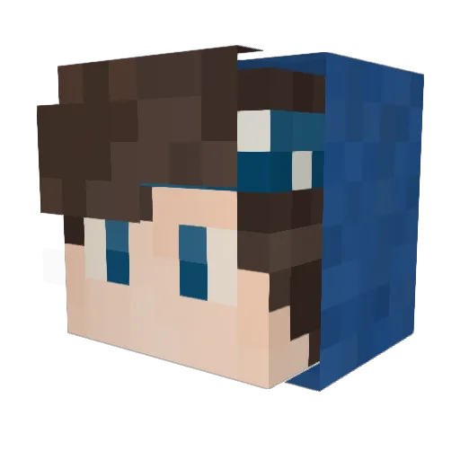 gaupster Minecraft avatar head, 3D render