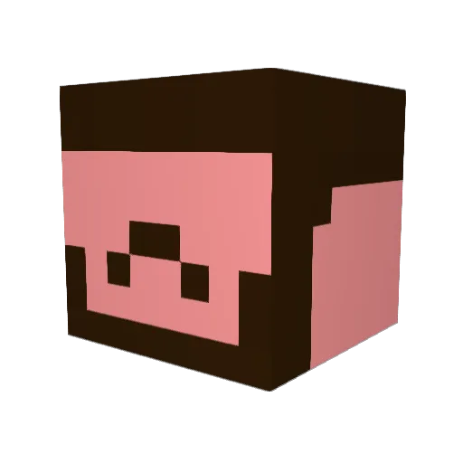 gaver Minecraft avatar head, 3D render