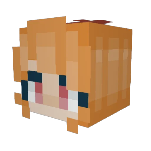 gawrie Minecraft avatar head, 3D render
