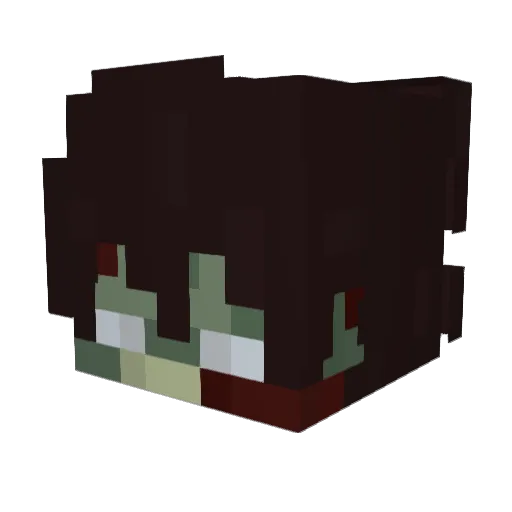 gawrlic Minecraft avatar head, 3D render