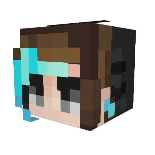gbaseggio Minecraft avatar head, 3D render