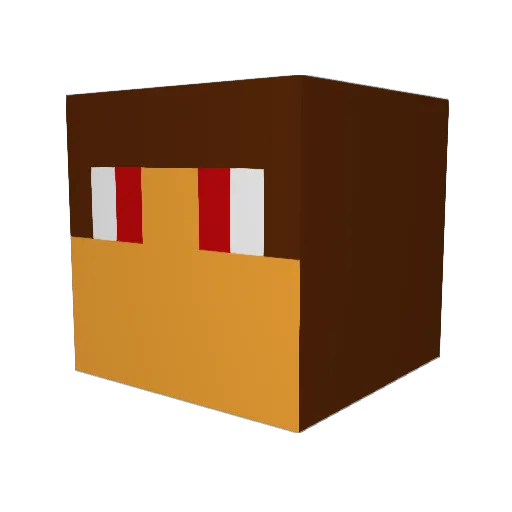 gbtmoto Minecraft avatar head, 3D render