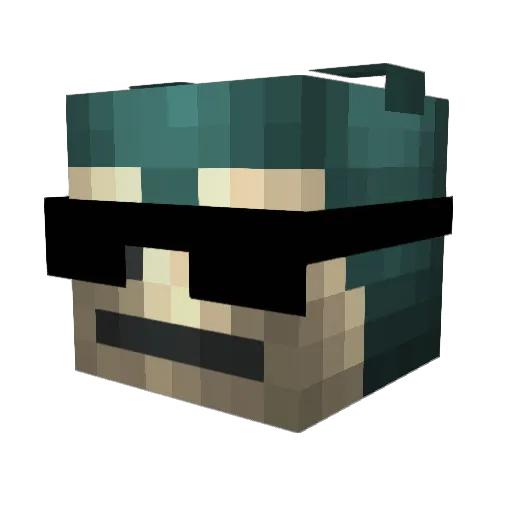 gdope Minecraft avatar head, 3D render