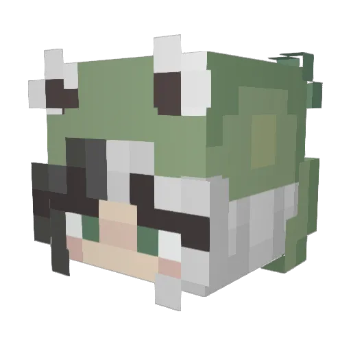ge0kat Minecraft avatar head, 3D render