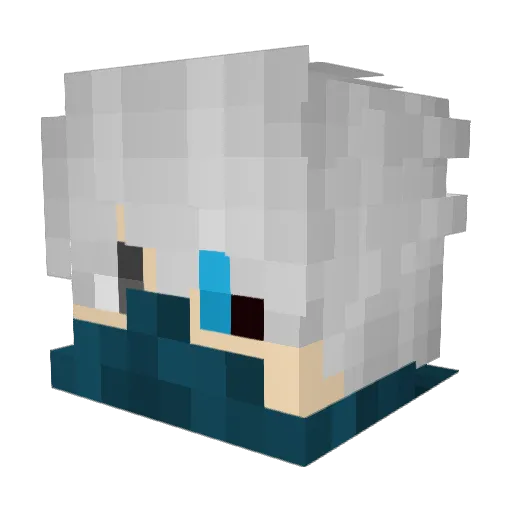 geHSL Minecraft avatar head, 3D render