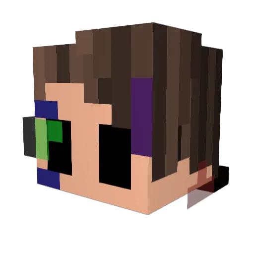 gearbyte Minecraft avatar head, 3D render