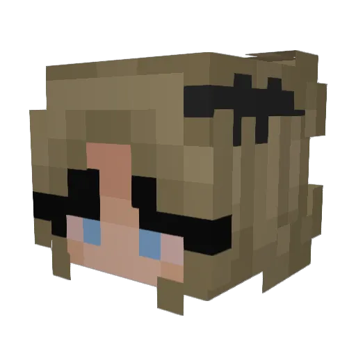 geebzilla Minecraft avatar head, 3D render