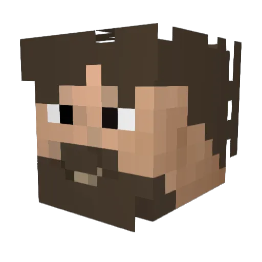 geekbargage Minecraft avatar head, 3D render