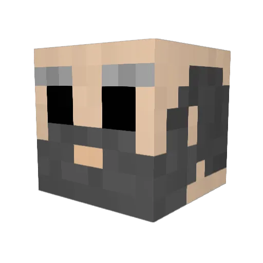 geekguy Minecraft avatar head, 3D render