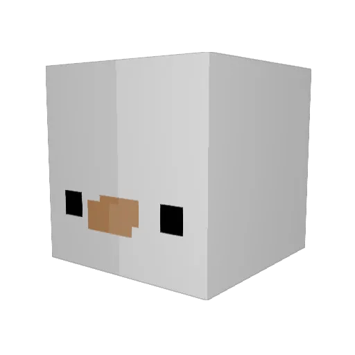 geesecarrot Minecraft avatar head, 3D render