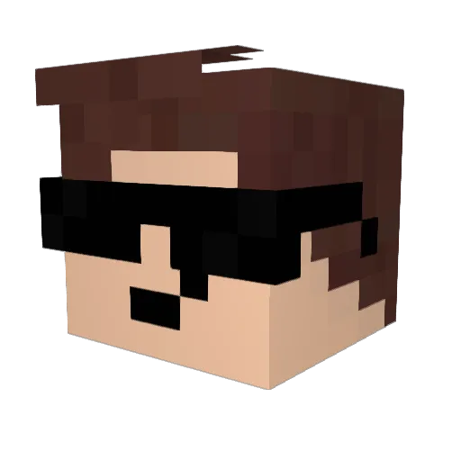 gegeft Minecraft avatar head, 3D render