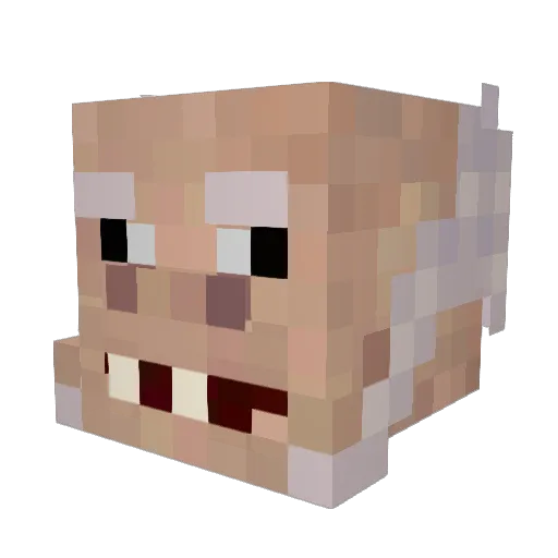 gehAAA Minecraft avatar head, 3D render