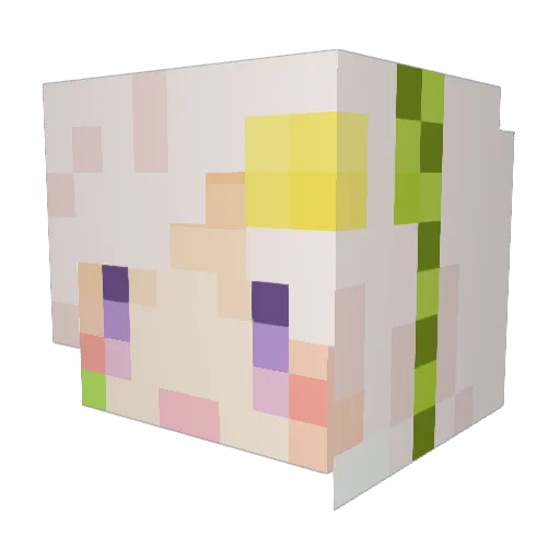 gekkogeko Minecraft avatar head, 3D render