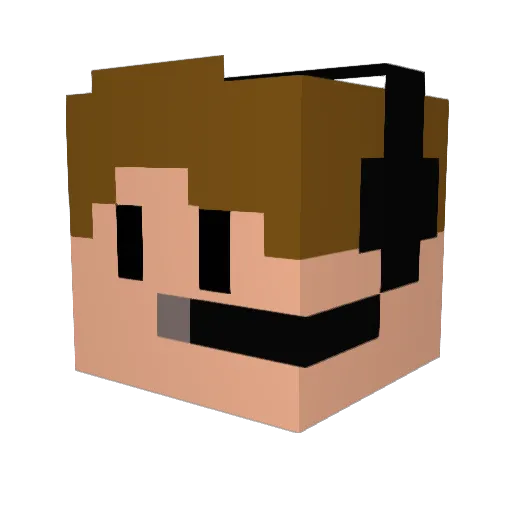 geltac Minecraft avatar head, 3D render