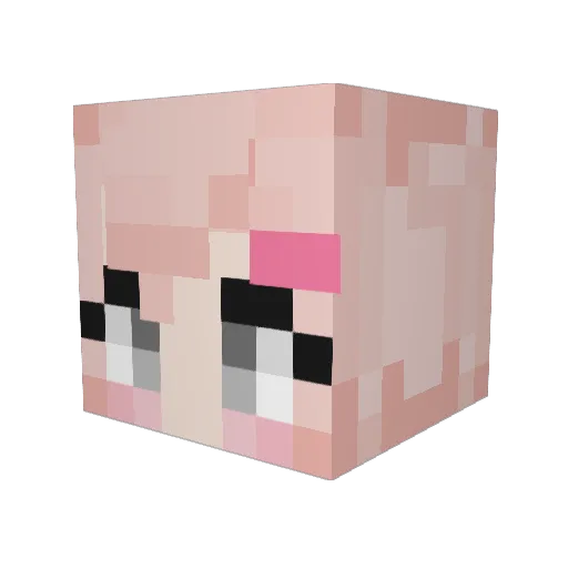 gemini_lotus Minecraft avatar head, 3D render