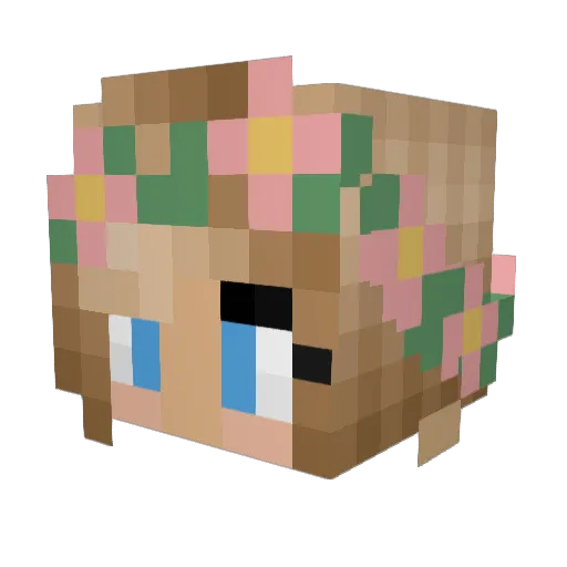 gemmafee Minecraft avatar head, 3D render