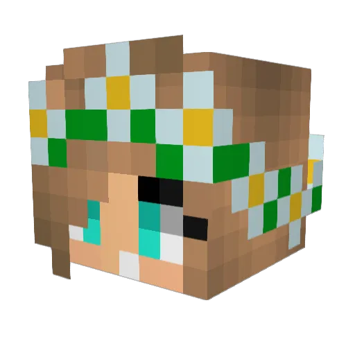 gemmamy Minecraft avatar head, 3D render