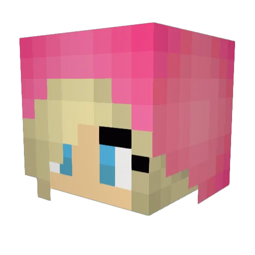 gemzxoxo Minecraft avatar head, 3D render