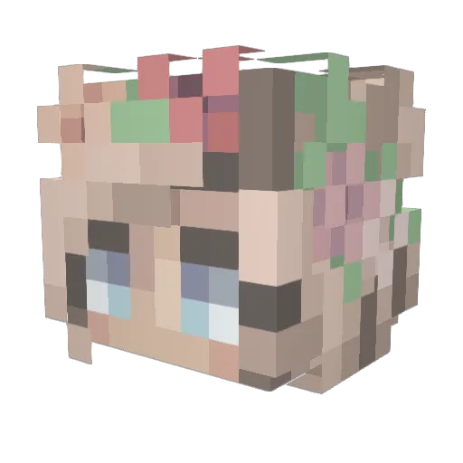 gen_hub Minecraft avatar head, 3D render