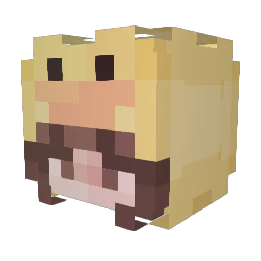 genanabanana Minecraft avatar head, 3D render