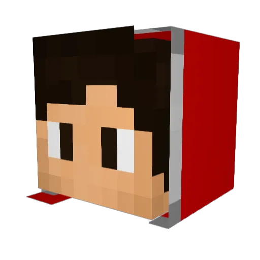 genchanman Minecraft avatar head, 3D render